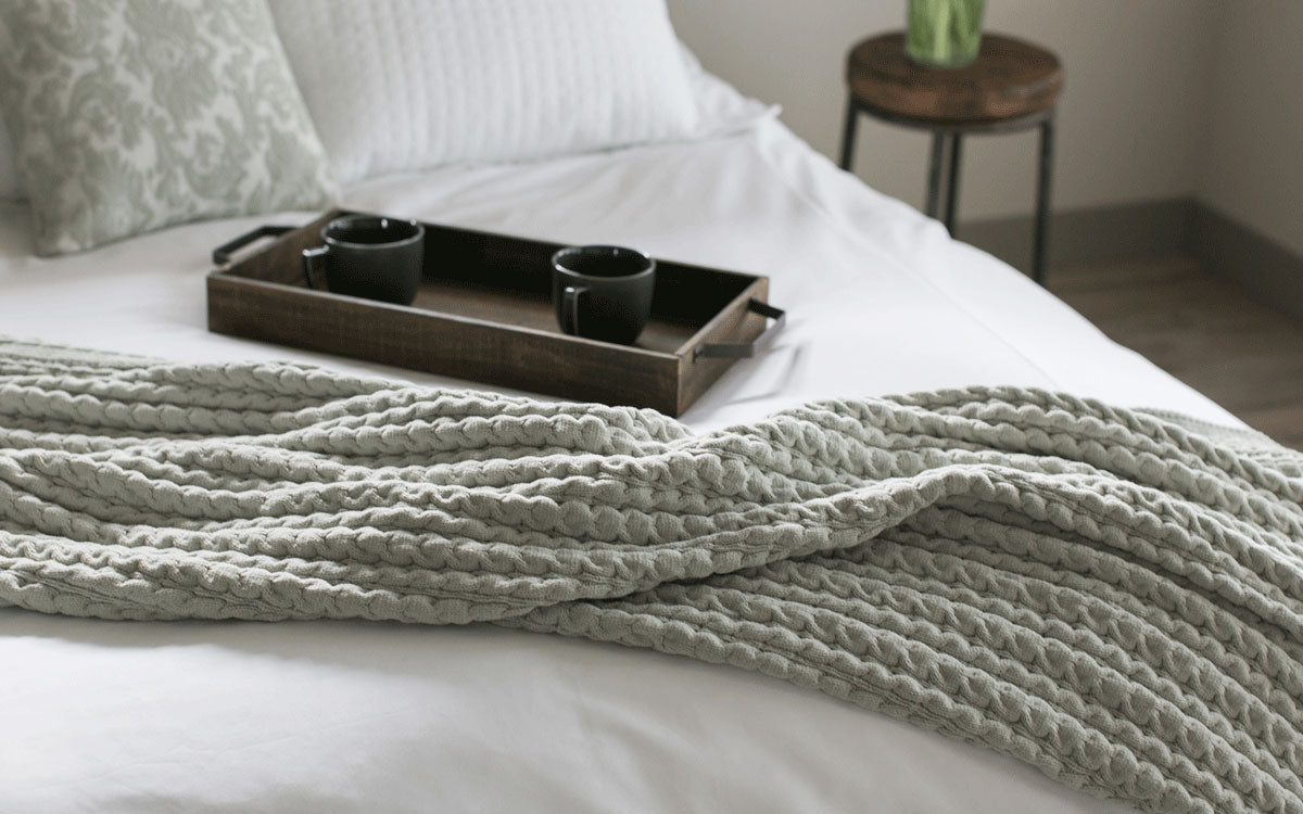 Bubble Cable Knit Throw