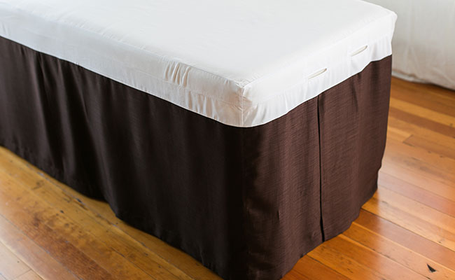 Chocolate Table Skirt - Satin Solid