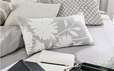 Gerbera Silver 12" x 22" Pillow